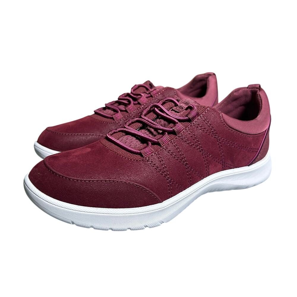Cloudsteppers by Clarks Adella Holly Bungee Slip On Sneaker Shoes Red 5.5 NWB
